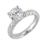 14Kt White Semi Mount 7/8Ctw For 2Ct Round Center