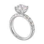 14Kt White Semi Mount 7/8Ctw For 2Ct Round Center