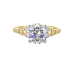 14Kt White Yellow Semi Mount 1/3Ctw For 2Ct Round Center