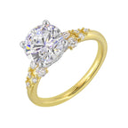 14Kt White Yellow Semi Mount 1/3Ctw For 2Ct Round Center