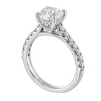 14Kt White Semi Mount 1/2Ctw For 1 1/2Ct Round Center