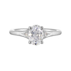 14Kt White Semi Mount 1/10Ctw For 1Ct Oval Center