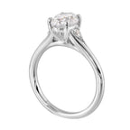 14Kt White Semi Mount 1/10Ctw For 1Ct Oval Center