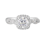 14Kt White Semi Mount 1/3Ctw For 1Ct Round Center