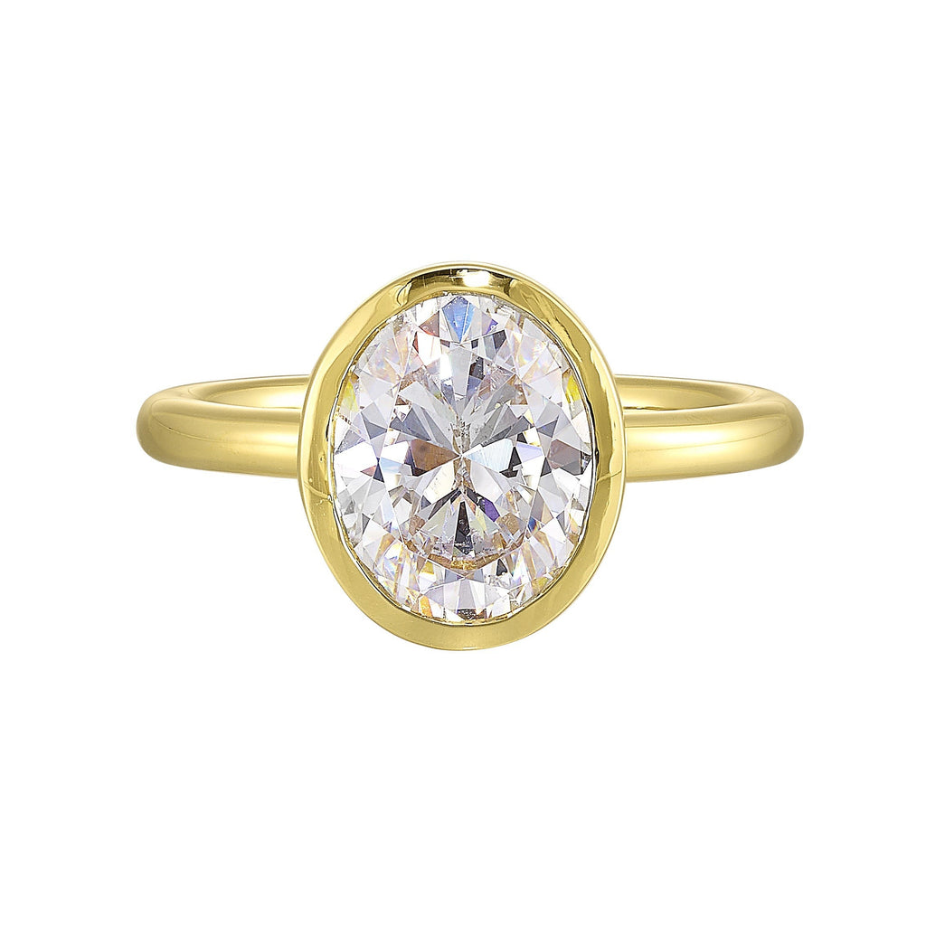 14Kt Yellow Semi Mount For 2 1/2Ct Oval Center