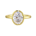 14Kt Yellow Semi Mount For 2 1/2Ct Oval Center
