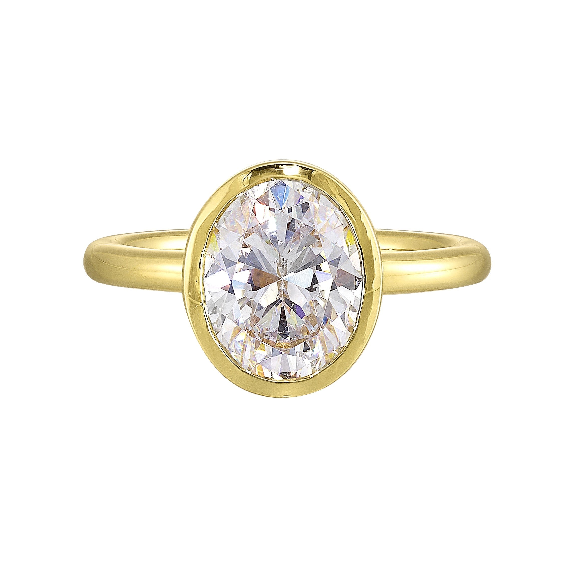14Kt Yellow Semi Mount For 2 1/2Ct Oval Center