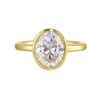 14Kt Yellow Semi Mount For 2 1/2Ct Oval Center