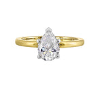 14Kt White Yellow Semi Mount 1/20Ctw For 1 1/2Ct Pear Center