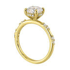 14Kt Yellow Semi Mount 1/6Ctw For 1 1/2Ct Round Center