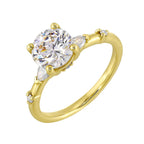 14Kt Yellow Semi Mount 1/5Ctw For 1 1/2Ct Round Center