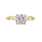 14Kt Yellow Semi Mount 1/5Ctw For 1 1/2Ct Round Center