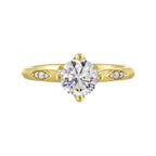 14Kt Yellow Semi Mount 1/20Ctw For 1Ct Round Center
