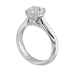 14Kt White Semi Mount 1/20Ctw For 1 1/2Ct Round Center