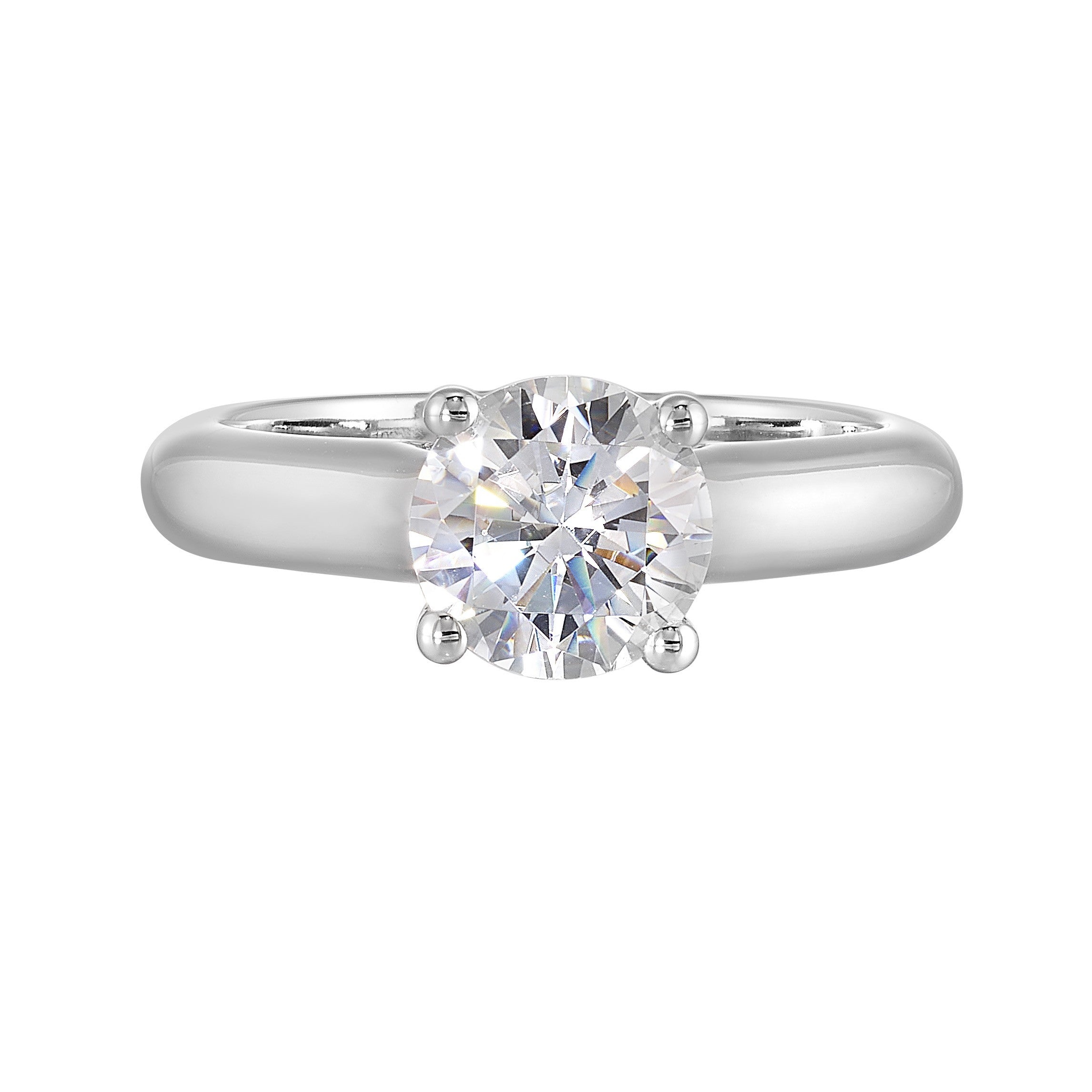 14Kt White Semi Mount 1/20Ctw For 1 1/2Ct Round Center