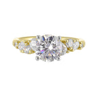 14Kt White Yellow Semi Mount 1/2Ctw For 1 1/2Ct Round Center