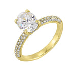 14Kt White Semi Mount 3/8Ctw For 2Ct Oval Center