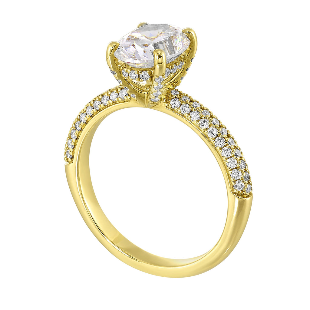 14Kt White Semi Mount 3/8Ctw For 2Ct Oval Center