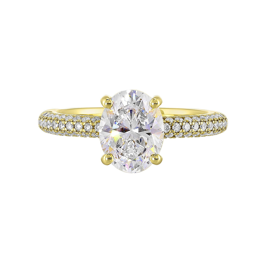 14Kt White Semi Mount 3/8Ctw For 2Ct Oval Center