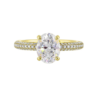 14Kt White Semi Mount 3/8Ctw For 2Ct Oval Center
