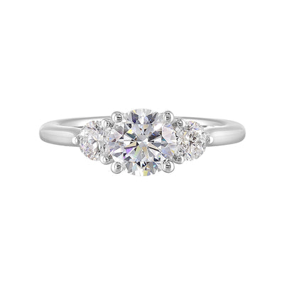 14Kt White Semi Mount 1/2Ctw For 1Ct Round Center