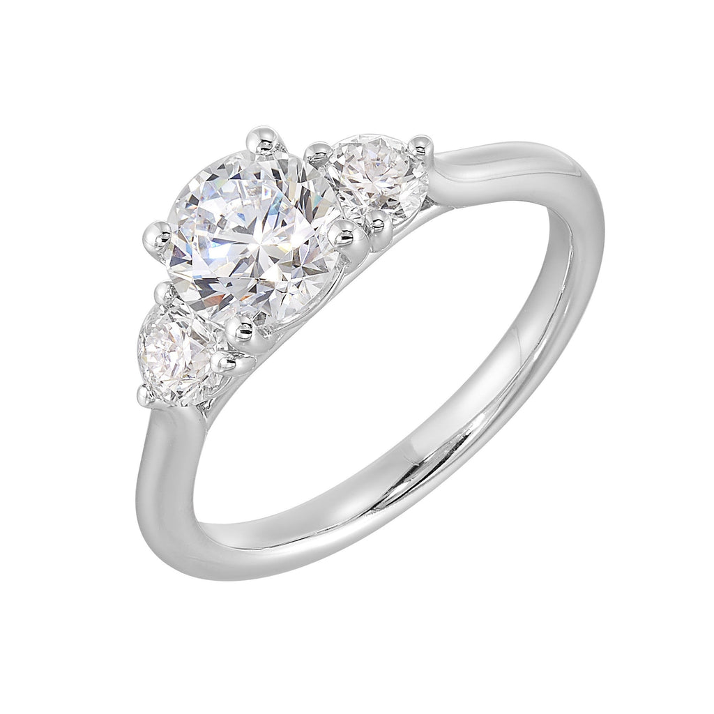 14Kt White Semi Mount 1/2Ctw For 1Ct Round Center