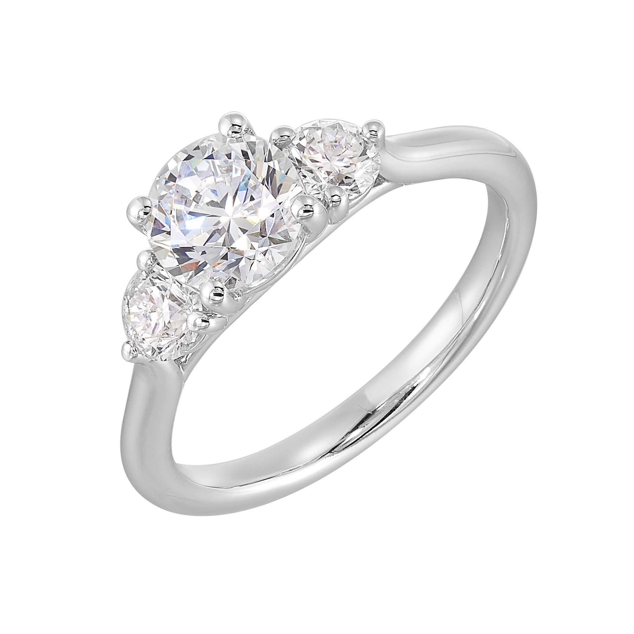 14Kt White Semi Mount 1/2Ctw For 1Ct Round Center