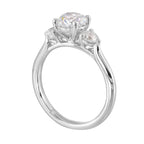 14Kt White Semi Mount 1/2Ctw For 1Ct Round Center