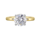 14Kt White Yellow Semi Mount 1/15Ctw For 2Ct Round Center