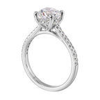 14Kt White Semi Mount 1/5Ctw For 1 1/2Ct Round Center