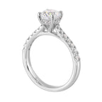 14Kt White Semi Mount 1/3Ctw For 1Ct Round Center