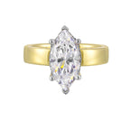 14Kt White Yellow Semi Mount 1/10Ctw For 2 1/2Ct Marquise Center