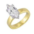 14Kt White Yellow Semi Mount 1/10Ctw For 2 1/2Ct Marquise Center