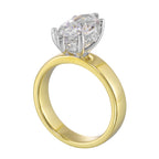 14Kt White Yellow Semi Mount 1/10Ctw For 2 1/2Ct Marquise Center