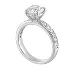 14Kt White Semi Mount 3/8Ctw For 1 1/2Ct Round Center