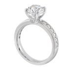 14Kt White Semi Mount 3/8Ctw For 1 1/2Ct Round Center