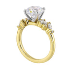 14Kt White Yellow Semi Mount 1/2Ctw For 2Ct Round Center