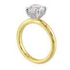 14Kt White Yellow Semi Mount 1/15Ctw For 2Ct Round Center