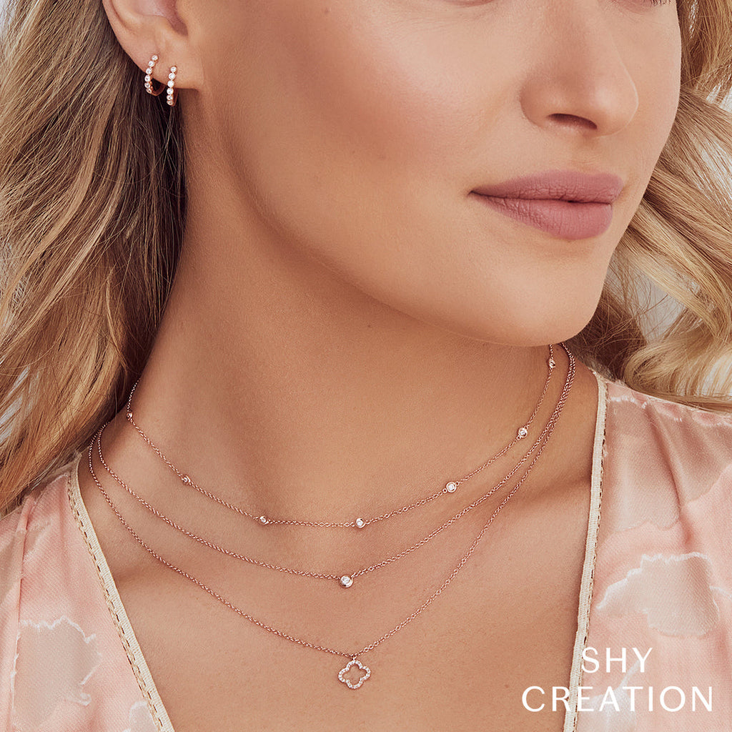 0.28CT 14K R/G 18" DIAMONDS BY THE YARD CHAIN
