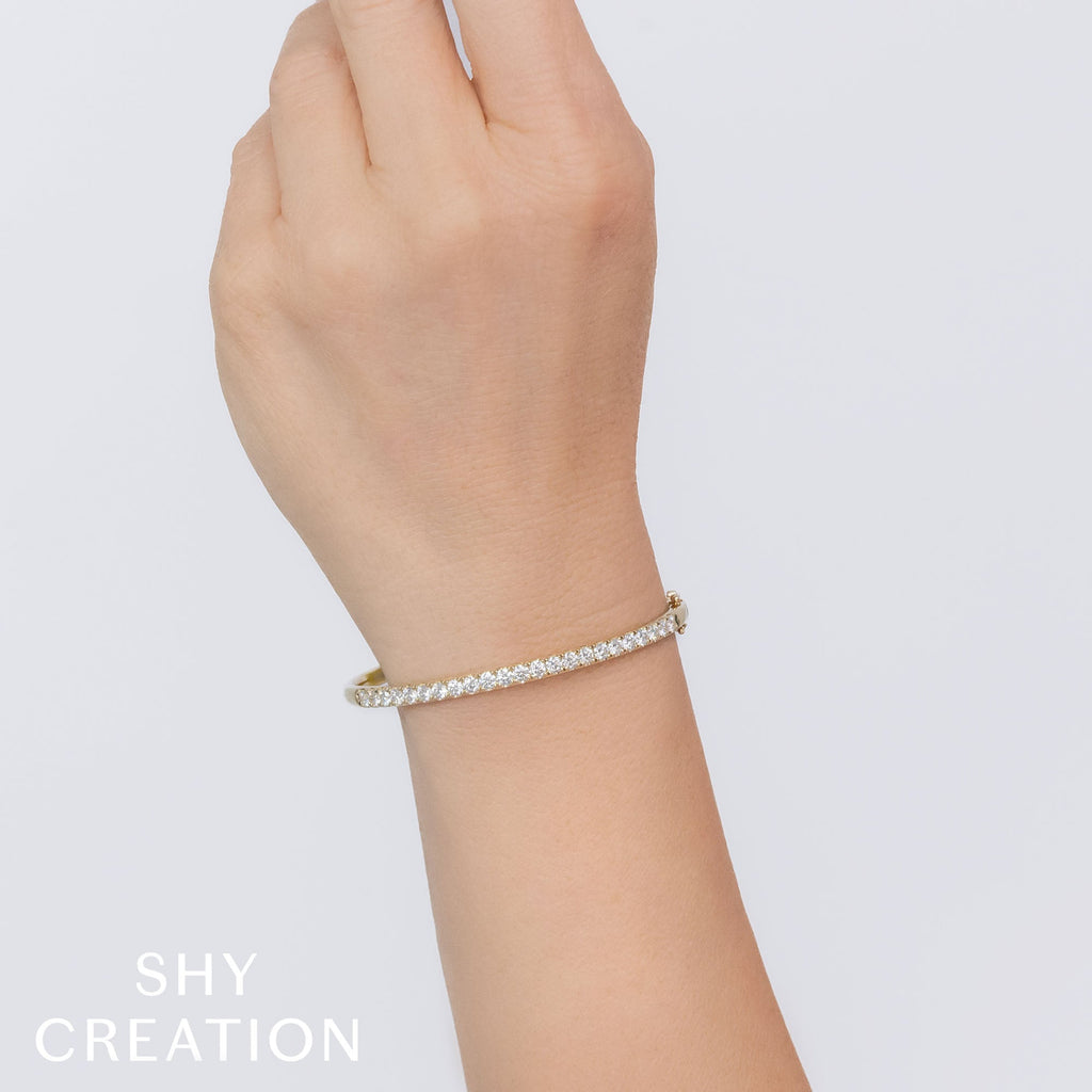 3.04CT 14K Y/G DIAMOND BANGLE