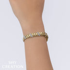 1.48CT 14K Y/G DIAMOND RIBBED BRACELET