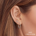 0.06CT 14K W/G DIAMOND HORSESHOE STUD EARRING