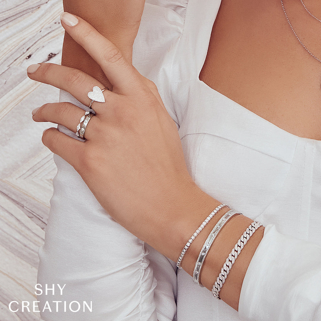 0.62CT 14K W/G DIAMOND BANGLE