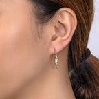 0.43CT 14K Y/G DIAMOND BAGUETTE HOOP EARRING