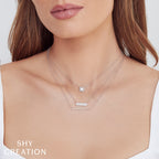 0.25CT 14K Y/G DIAMOND PAVE BAR NECKLACE