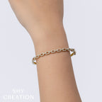 0.44CT 14K Y/G DIAMOND LINK BANGLE