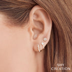 0.07CT 14K W/G DIAMOND PAVE CIRCLE STUD EARRING