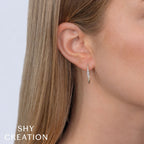 0.29CT 14K W/G DIAMOND OVAL HOOP EARRING