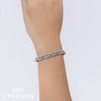 7.52CT 14K W/G DIAMOND PAVE PAPER CLIP LINK BRACELET