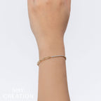 0.66CT 14K Y/G DIAMOND PAPER CLIP LINK BRACELET
